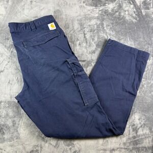 Carhartt Men's Rugged Workwear Cargo Pants Navy‎ Blue Relaxed Fit 38x33